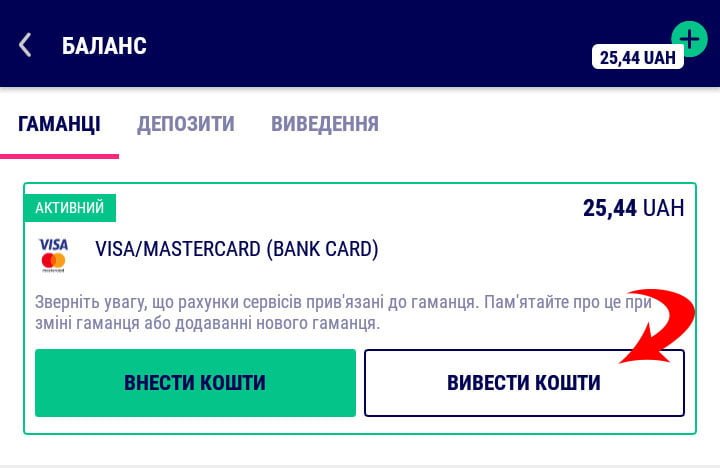 Виведення коштів з Favbet
