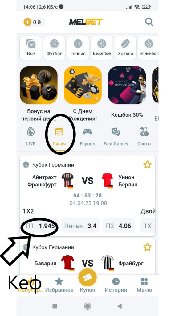 коефіцієнт у лінії