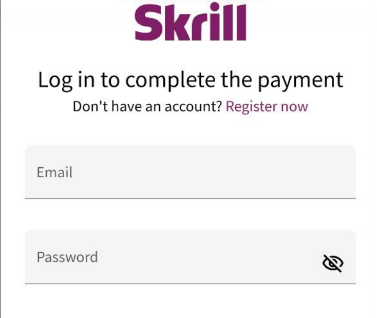 Авторизація в Skrill