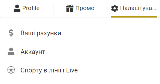 Налаштування особистого кабінету БК BetWinner 